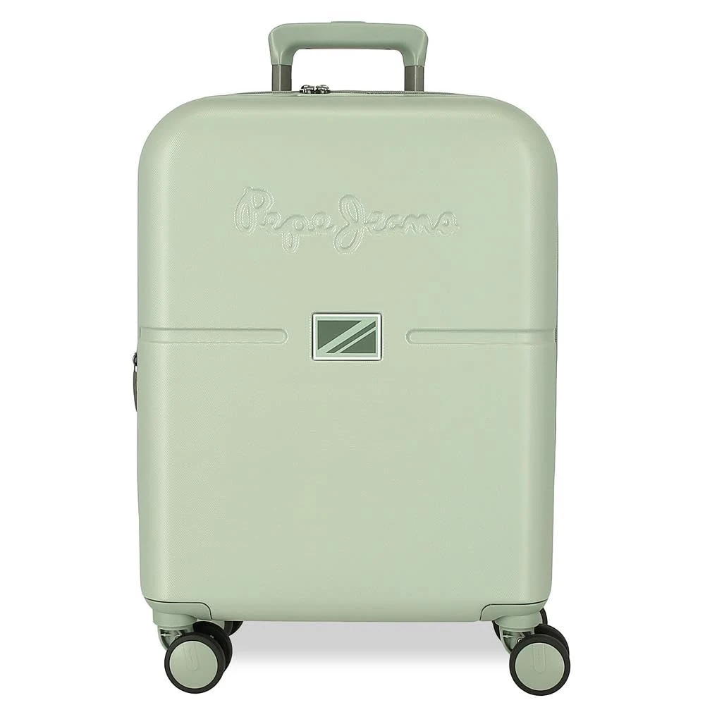 Pepe Jeans Accent Cabin Suitcase Black 40x55x20 cm Rigid ABS Closure TSA Integrated 37L 2.9 kg 4 Double Wheels Hand Luggage by Joumma Bags, Black/White, Cabin Suitcase