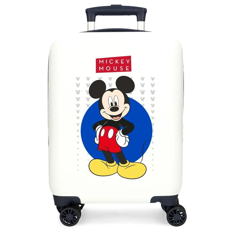 Joumma Disney Minnie Enjoy The Day Cabin Suitcase White 33 x 50 x 20 cm Rigid ABS Side Combination Lock 28.4L 2 kg 4 Double Wheels Luggage Hand, White, Cabin Suitcase