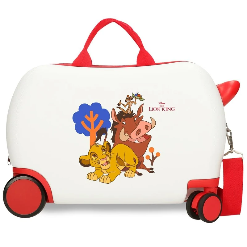 Joumma Disney Simba & Friends Children's Suitcase White 45 x 31 x 20 cm Hard ABS 24.6L 1.8 kg 4 Wheels Hand Luggage, White, Children's Suitcase