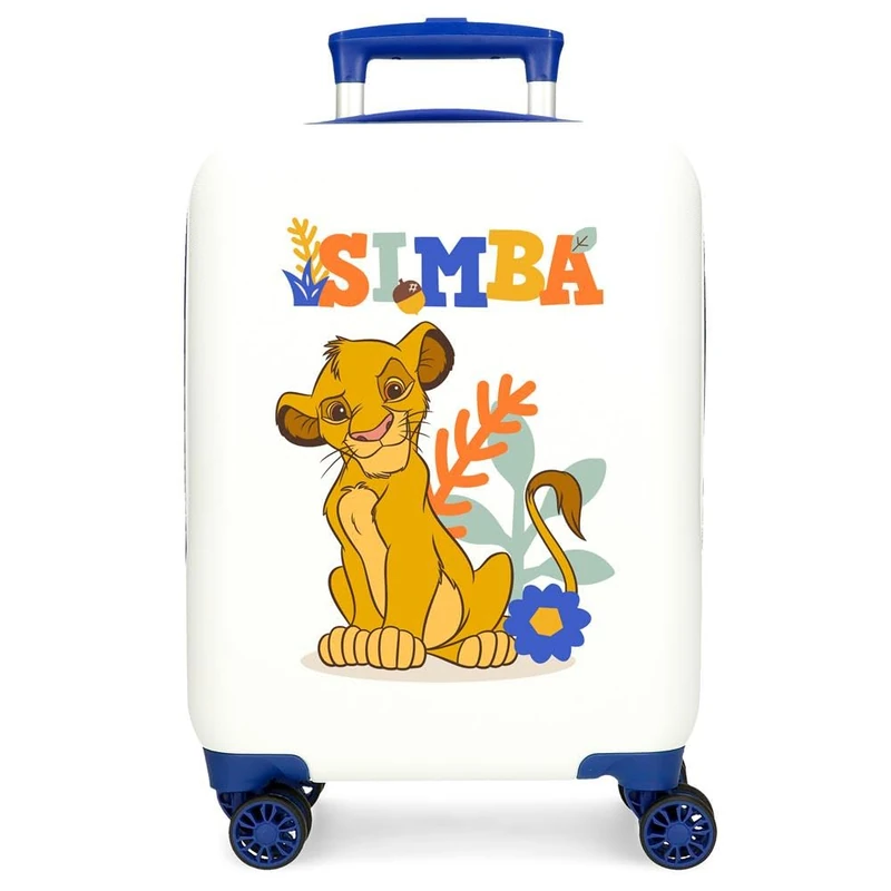 Joumma Disney Simba Colors Cabin Suitcase White 33 x 50 x 20 cm Rigid ABS Side Combination Lock 28.4L 2 kg 4 Double Wheels Luggage Hand Luggage, White, Cabin Suitcase