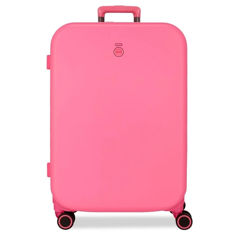Enso Annie Medium Suitcase Pink 48x70x28cm Hard ABS Closure TSA Integrated 79L 4.3kg 4 Double Wheels, Pink, Medium Suitcase