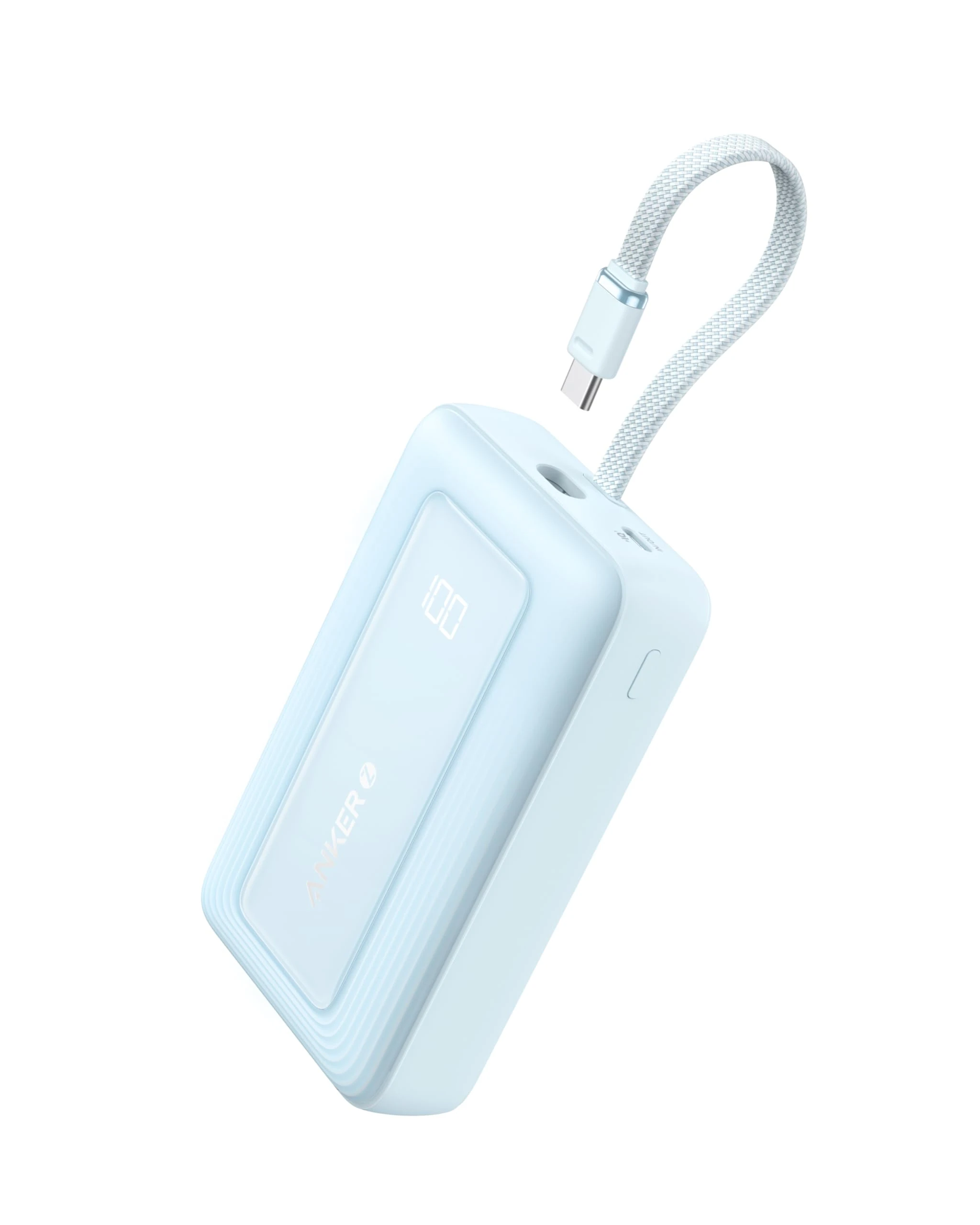 Anker Zolo Power Bank(2025 Upgrade), 20,000mAh 30W High-Speed Portable Charger with Built-In USB-C Cable, Battery Pack For iPhone 16/16 Plus/16 Pro/16 Pro Max/15 Series, Galaxy (Blue)