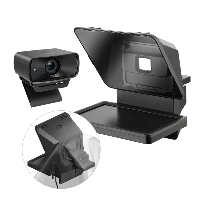 Elgato Prompter Camera Set - Premium Teleprompter with Full HD Webcam, HDR Enabled, Perfect for Streaming, Presenting, Video Calls, Compatible with OBS, Zoom, Teams, and More, Works with PC/Mac