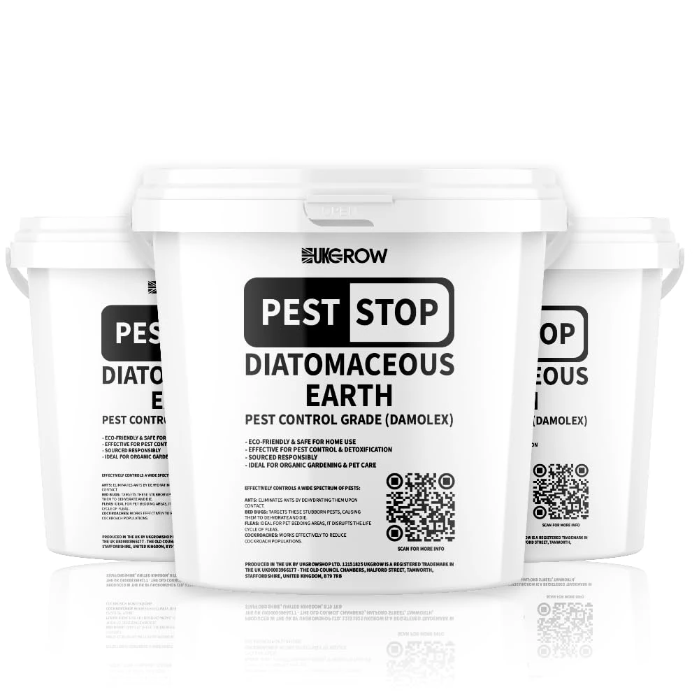 Diatomaceous Earth Pest Control - Ultra Fine Food Grade, Secure Bucket Packaging, UK-Made for Comprehensive Insect Defence (2 Litre, Strong Bucket)