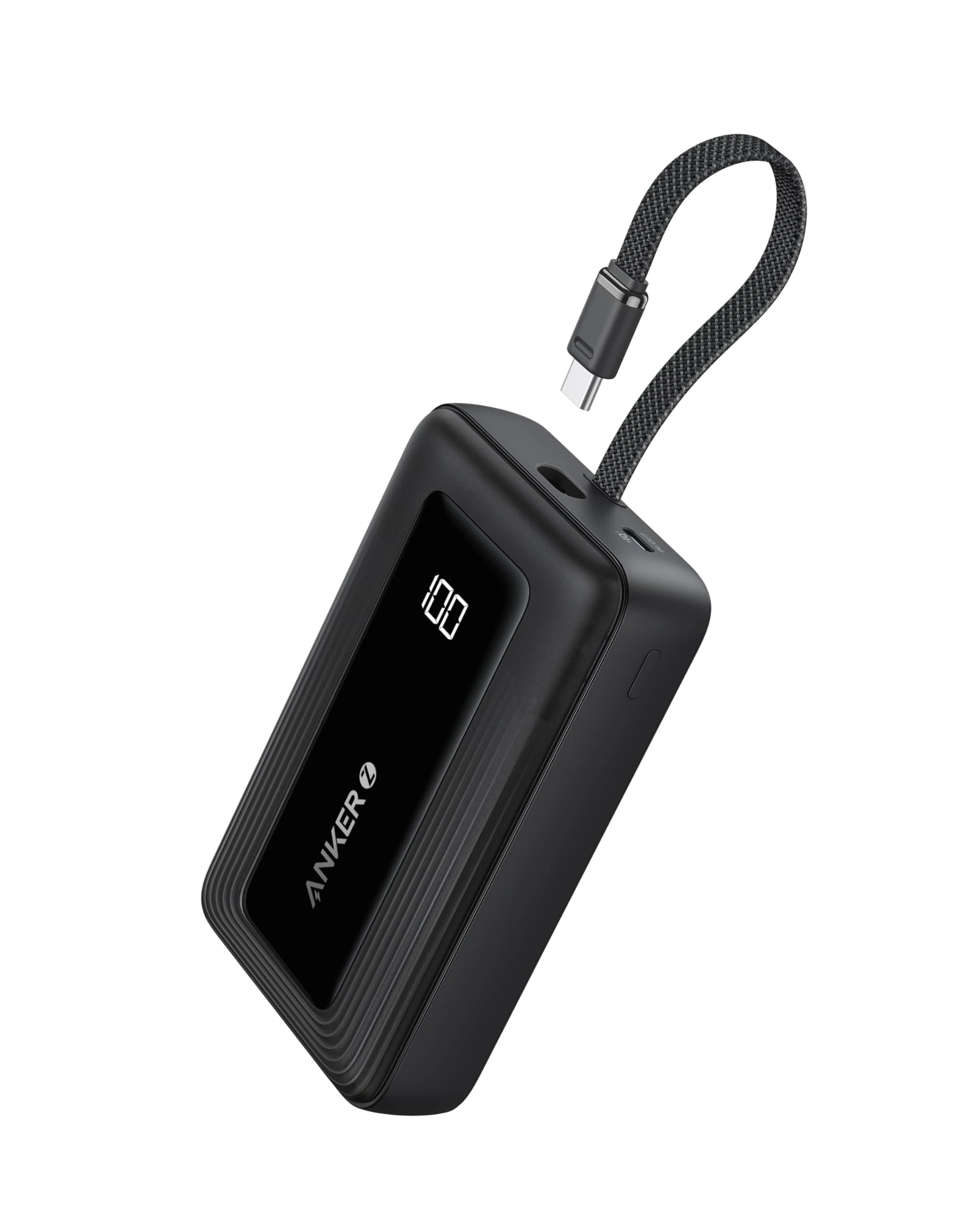 Anker Zolo Power Bank(2025 Upgrade), 20,000mAh 30W High-Speed Portable Charger with Built-In USB-C Cable, Battery Pack For iPhone 17/17 Air/17 Pro/17 Pro Max/16/15 Series, Galaxy, and More