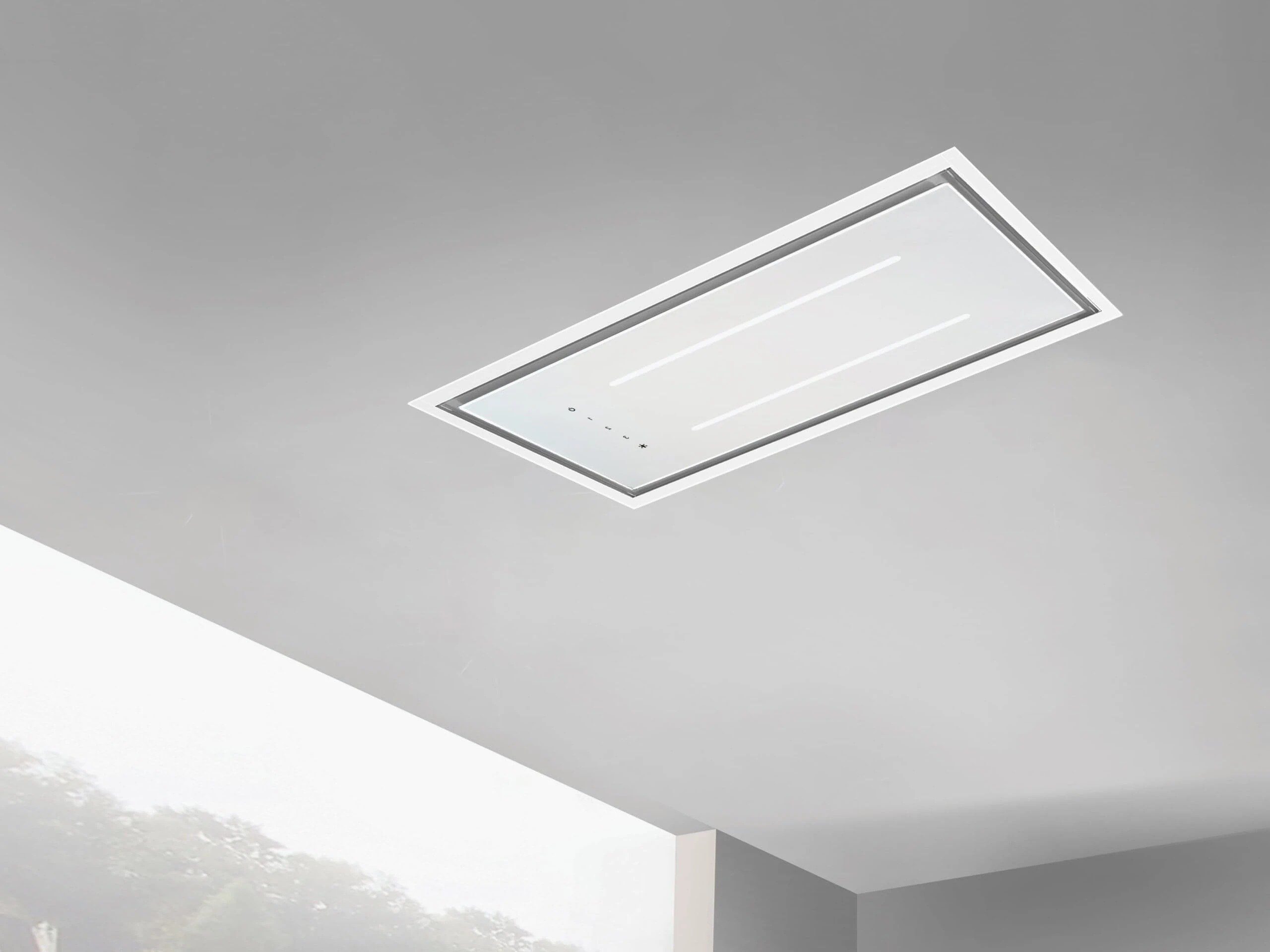 ViandPro - Aria Flush Fit Ceiling Hood 90x30 All White Fits Between Joists