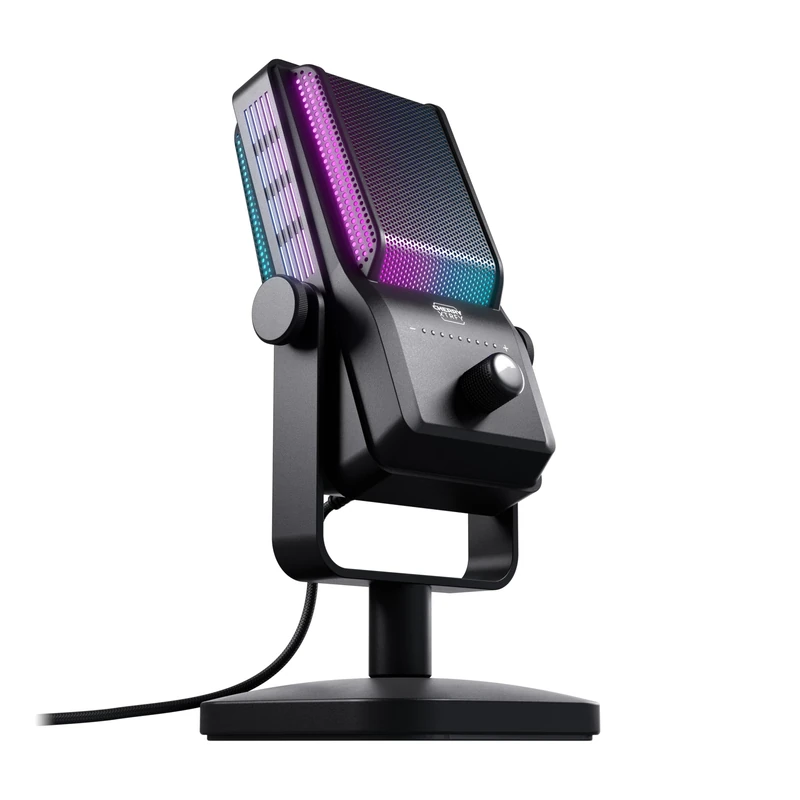 CHERRY XTRFY NGALE R, Premium USB Microphone for Recordings & Streaming, Plug & Play via USB Connection, Mute, RGB & Gain, Low-Cut Filter for Gaming, Black