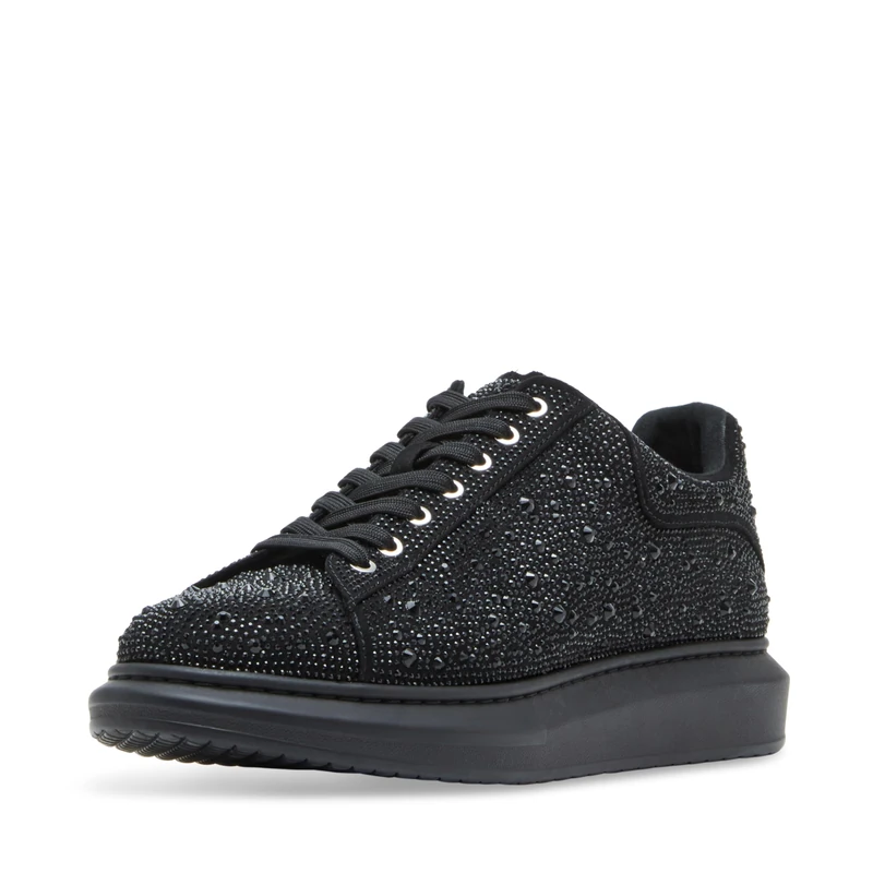 Steve Madden Men's Icebox Sneaker, Black Rhinestone, 9.5 UK
