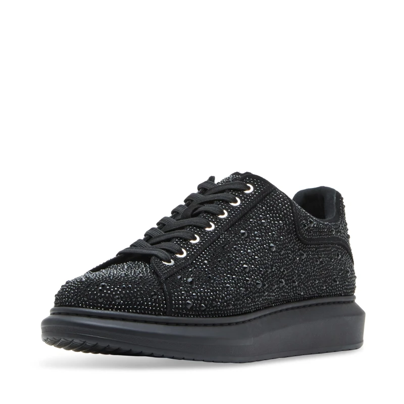 Steve Madden Men's Icebox Sneaker, Black Rhinestone, 12.5 UK