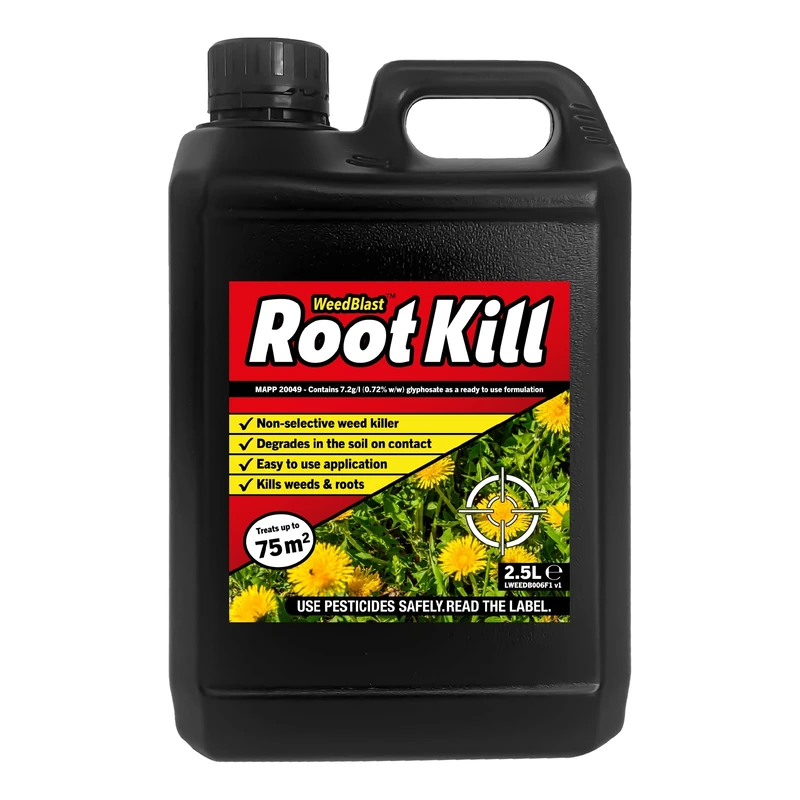 Weedblast Rootkill Weedkiller 2.5L Litre, Ready to use Glyphosate Weed Killer