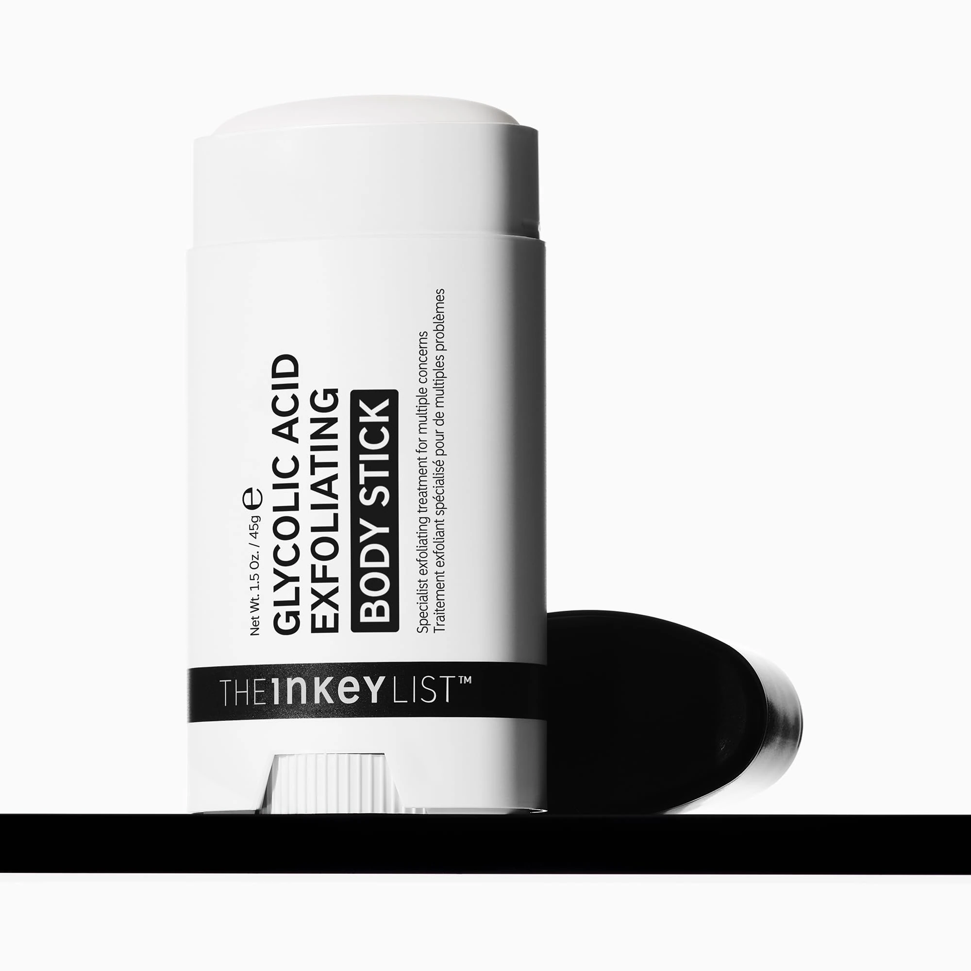 The INKEY List Glycolic Acid Exfoliating Body Stick 45g, Multiple Concerns, One Targeted Solution, Delivers Deep, Effective Exfoliation, Fragrance Free, Suitable For All Skin Types