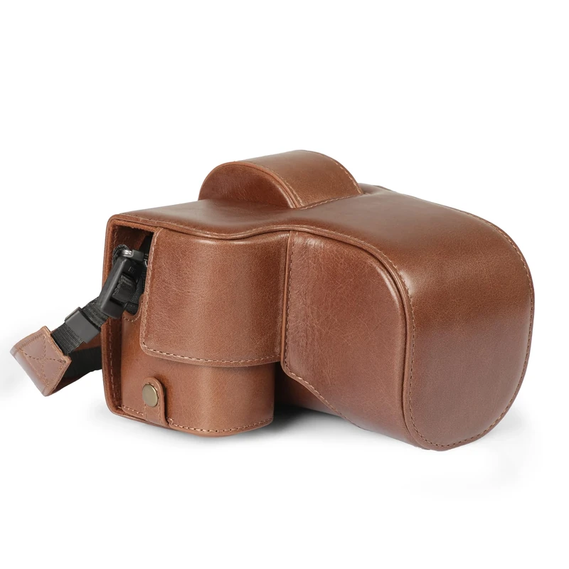 MegaGear Genuine Leather Camera Case for Fujifilm X-S20 (18-55mm) - Stylish and Protective Digital Photography Bag (Brown)