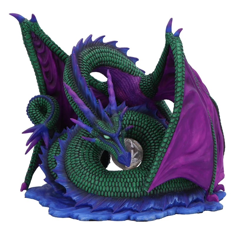 Nemesis Now Nephtali Elemental Dragon of Water Figurine 27cm, Resin, Green/Purple, Dragon in Water Figurine, Designed by Derek W Frost, Cast in the Finest Resin, Expertly Hand-Painted