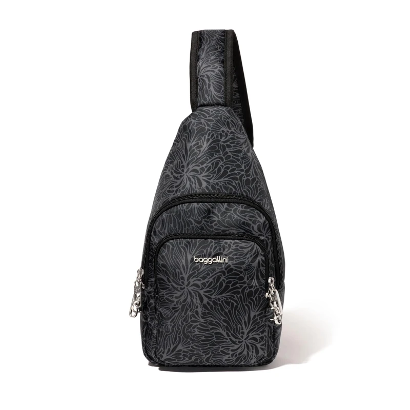 Baggallini Women's Securtex Anti-Theft Daytripper Sling, Midnight Blossom Print, One Size
