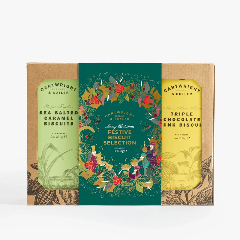 Cartwright & Butler | Merry Christmas Trio of Biscuits Selection