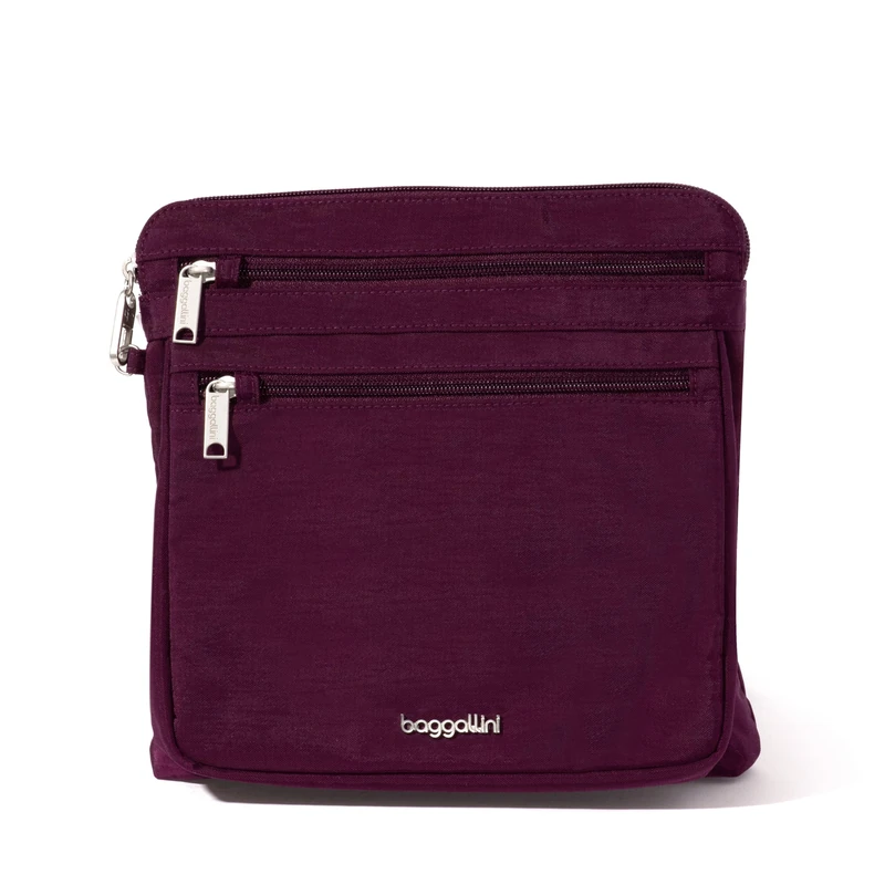 Baggallini Women's Securtex Anti-Theft Large Crossbody, Mulberry, w x 10" h