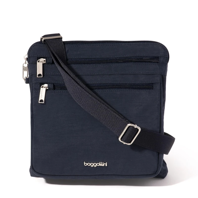 Baggallini Women's Securtex Anti-Theft Large Crossbody, French Navy, w x 10" h