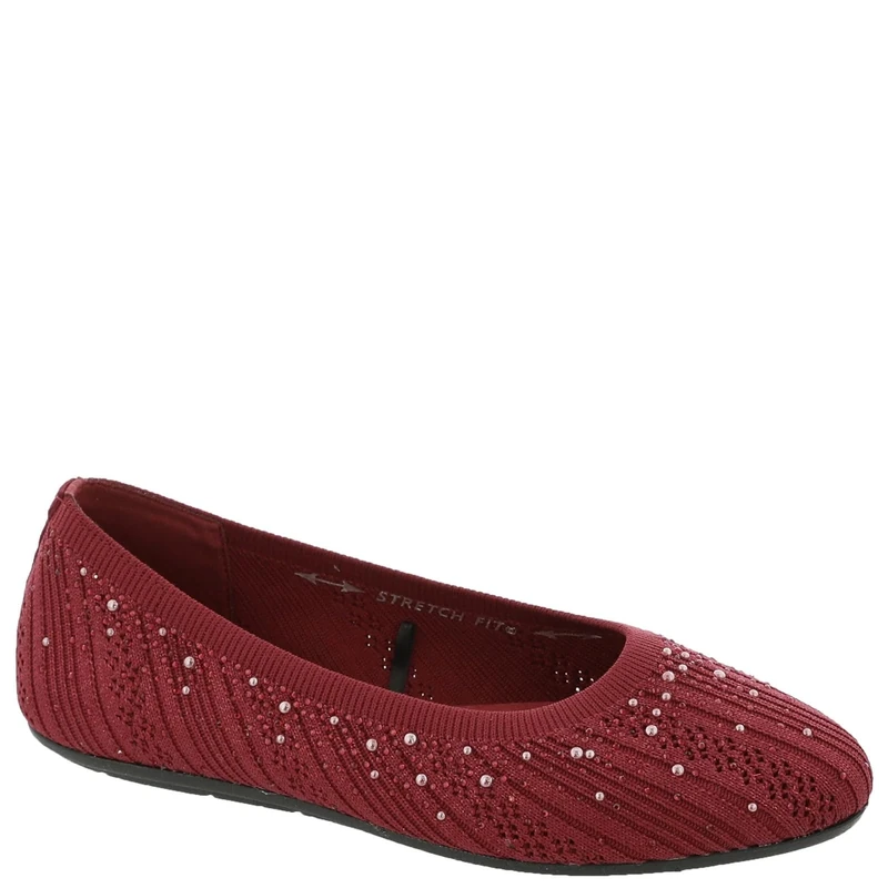 Skechers Modern Comfort Women's Cleo 2.0-Glitzy Daze Ballet Flat, Red, 6 UK