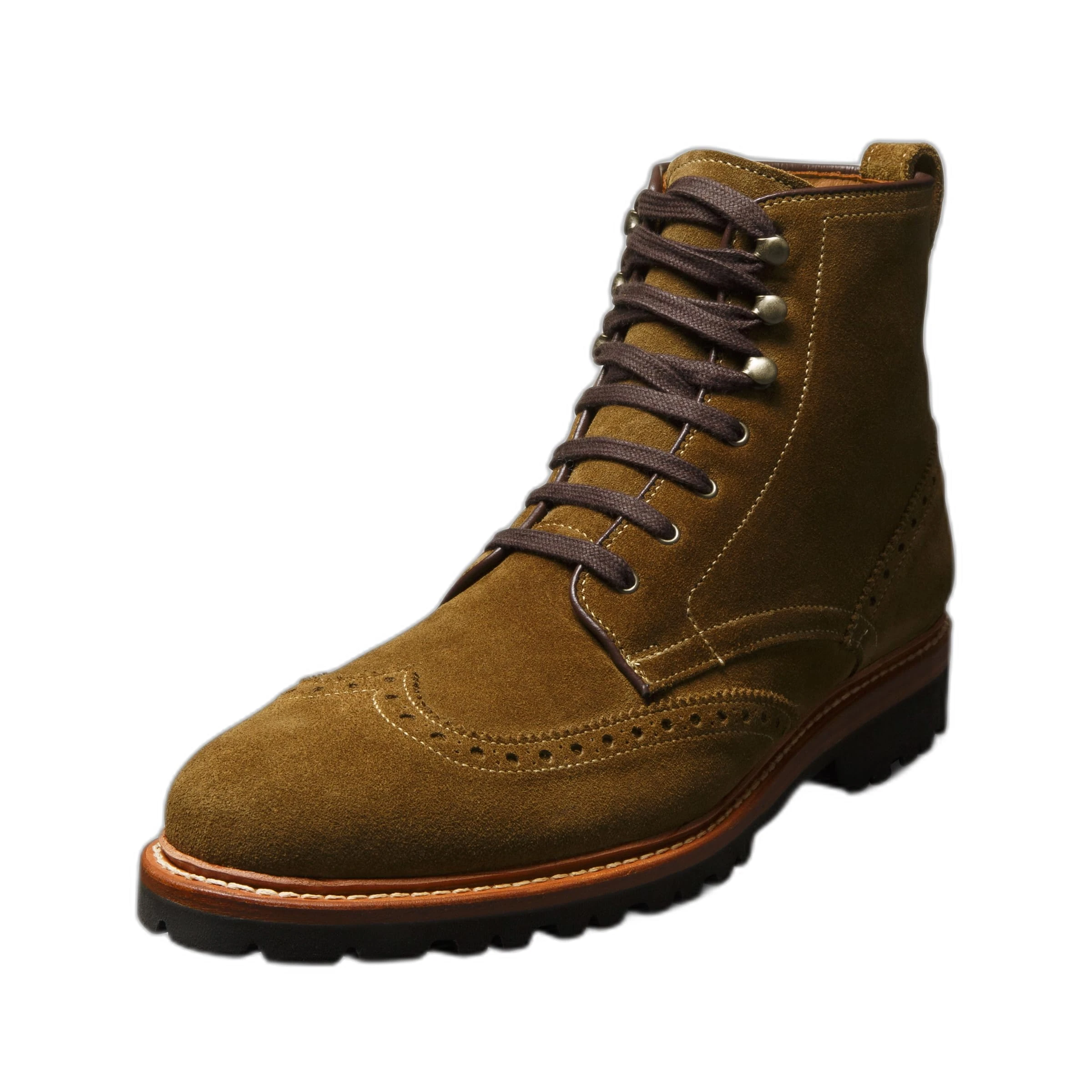 Allen Edmonds Men's Astor Lace Up Wingtip Boot Fashion, Caper Green Suede, 6.5 UK