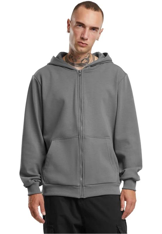 Urban Classics Men's Cozy Zip Hoodie, Loose Fit, Sizes XS-5XL, Cloudgrey, M - Image 1