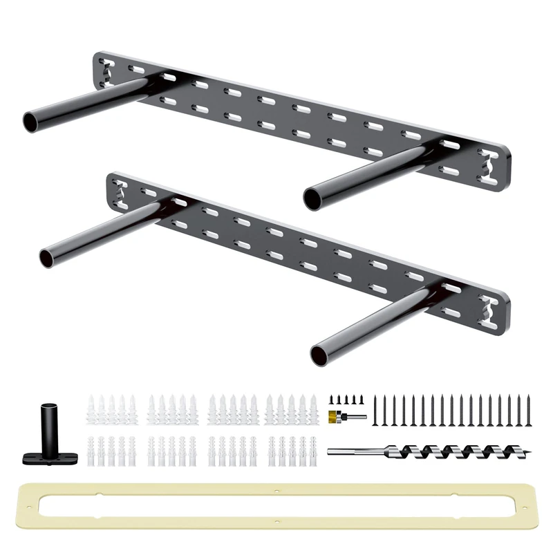 2pcs Floating Shelf Hardware Heavy Duty Hidden Shelf Brackets Support,Wall Mounting Invisible Floating Shelves Bracket with Jig (18" x 8" x 1.5" with Tools)