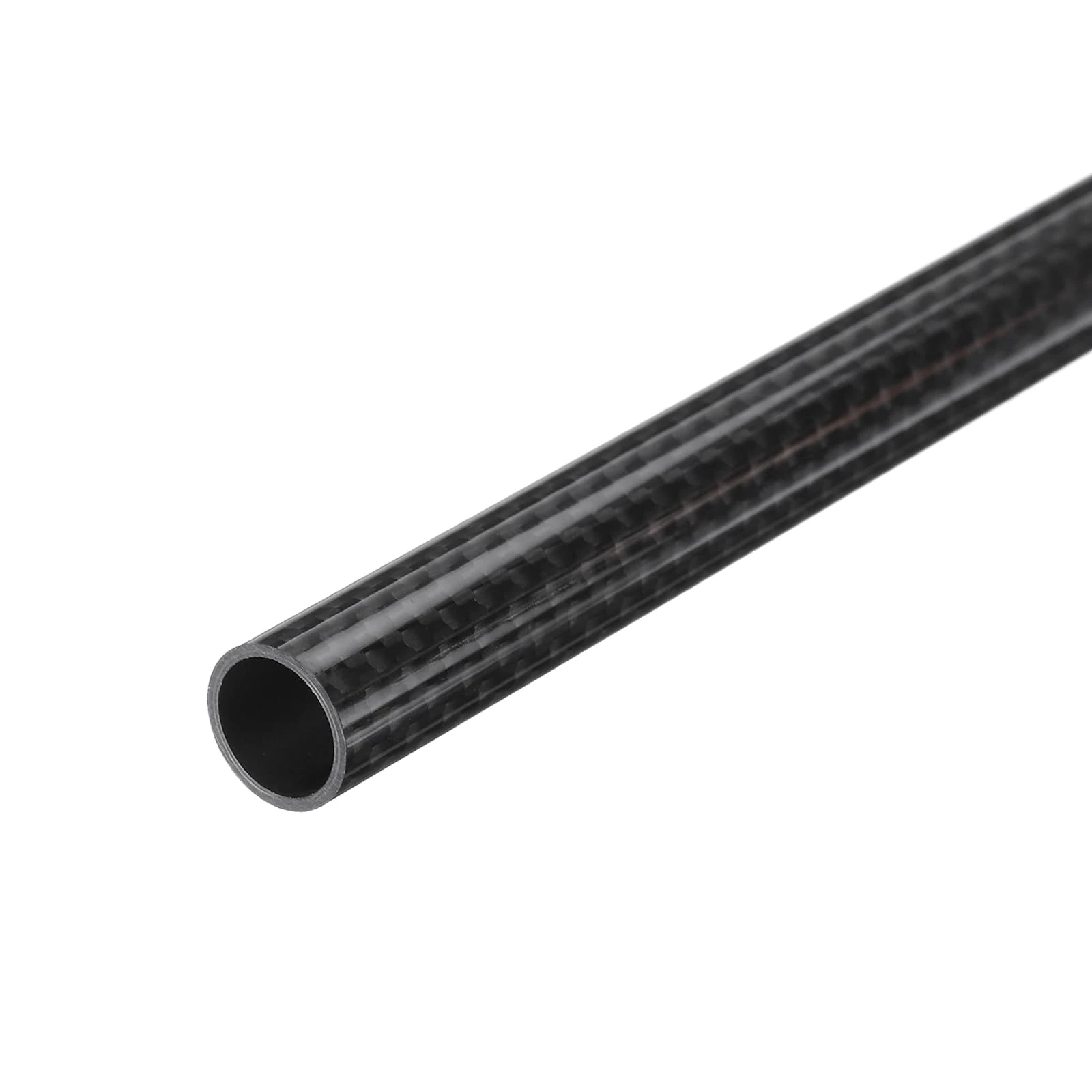 sourcing map 1Pcs Carbon Fiber Tube 10 x 12 x 420mm Glossy Surface Rod 3K Roll Wrapped Pure Carbon Round Tubing for RC Airplane Multicopter Quadcopter
