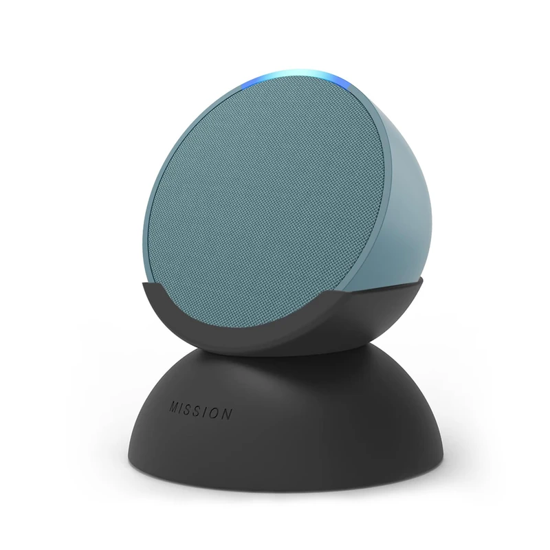 Echo Pop | Full sound compact Wi-Fi and Bluetooth smart speaker with Alexa, Midnight Teal + Made for Amazon Battery Base for Echo Pop, Charcoal