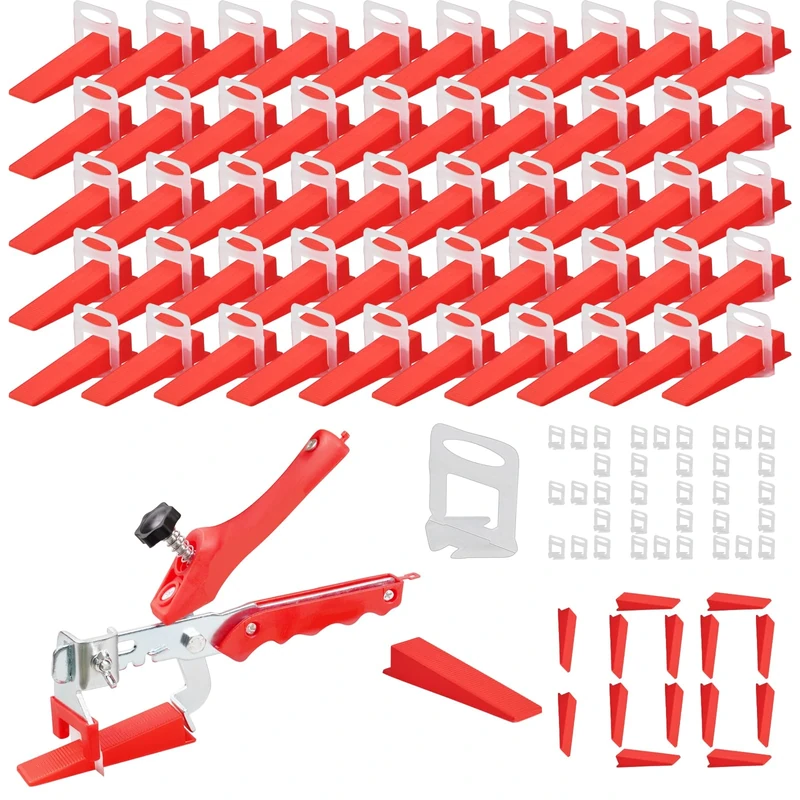 Flintronic 400PCS Tile Leveling Kit - 300 Spacers, 100 Wedges & Pliers