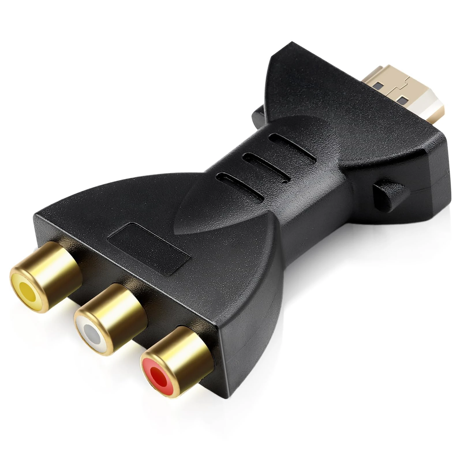 1080P HDMI to AV RGB RCA Converter, High-Definition AV Video Adapter Gold Plated Red White Interface, Compatible with TV Laptop Xbox PS2 PS3 STB VHS VCR Camera DVD USB Charging