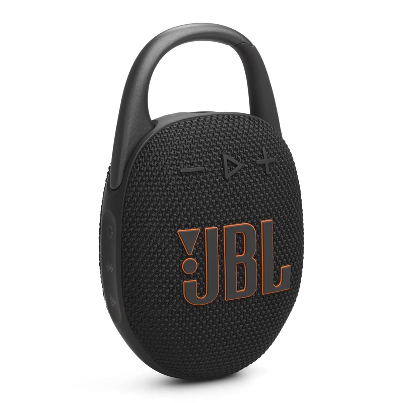 JBL CLIP5 Bluetooth Speaker, USB C Charging, IP67 Dustproof, Waterproof, App Compatible, Carabiner Structure, Passive Radiator, Portable, Black - Image 1