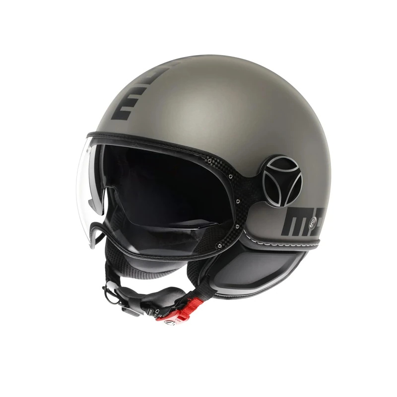 MOMO Design - FGTR EVO E2206, Jet Helmet with Sun Visor, Open Helmet for Motorcycles and Scooters, for Men and Women, Matt Titanium Frost/Black, XS
