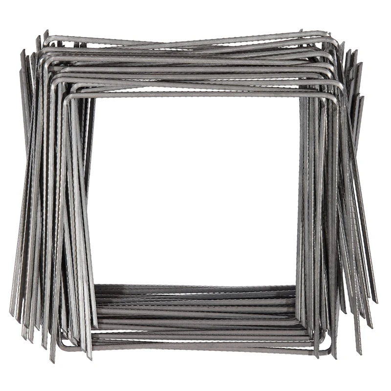 La cordeline Set of 50 Flat Staples for Fixing Canvas Mulching Raw Steel 20 x 20 cm - Image 1