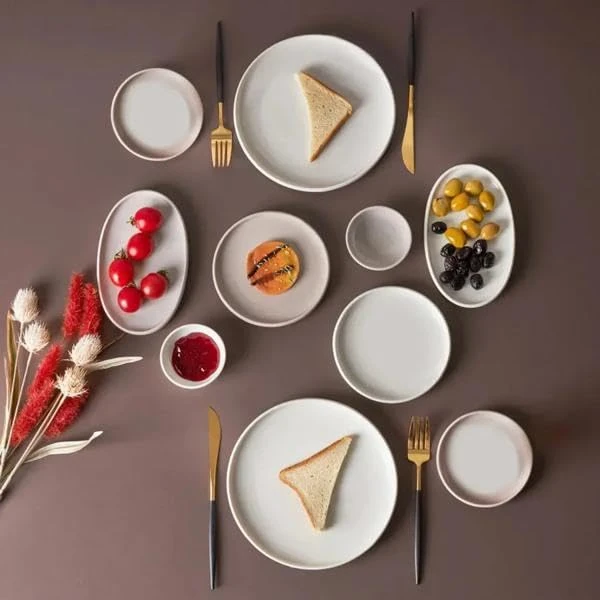 KARACA Cordelia 20-Piece Porcelain Serveware Set for 6 – Elegant White Porcelain Tableware