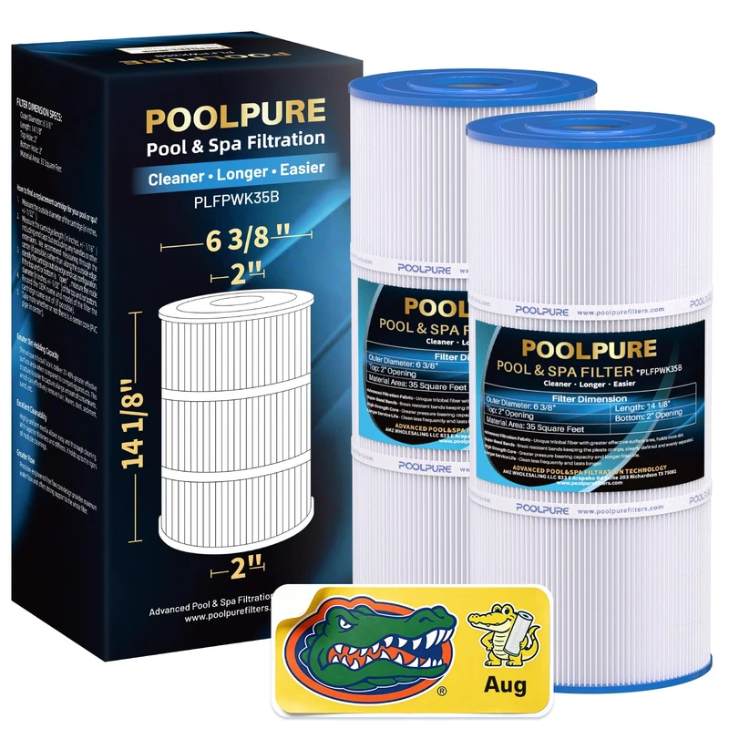 POOLPURE PWK35B Filter Replaces Watkins 1642301-1, 78161, 78286, Hot Spring Limelight Series Filter Cartridge (2, White)