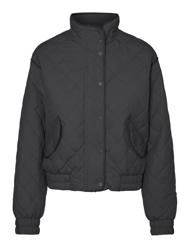 VERO MODA Women's Vmvilma Short Jacket Ent Quilted, Asphalt, M