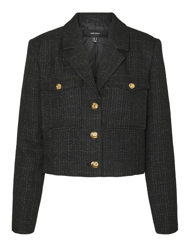 VERO MODA Vmlaura Women's Crop Jacket, black, M