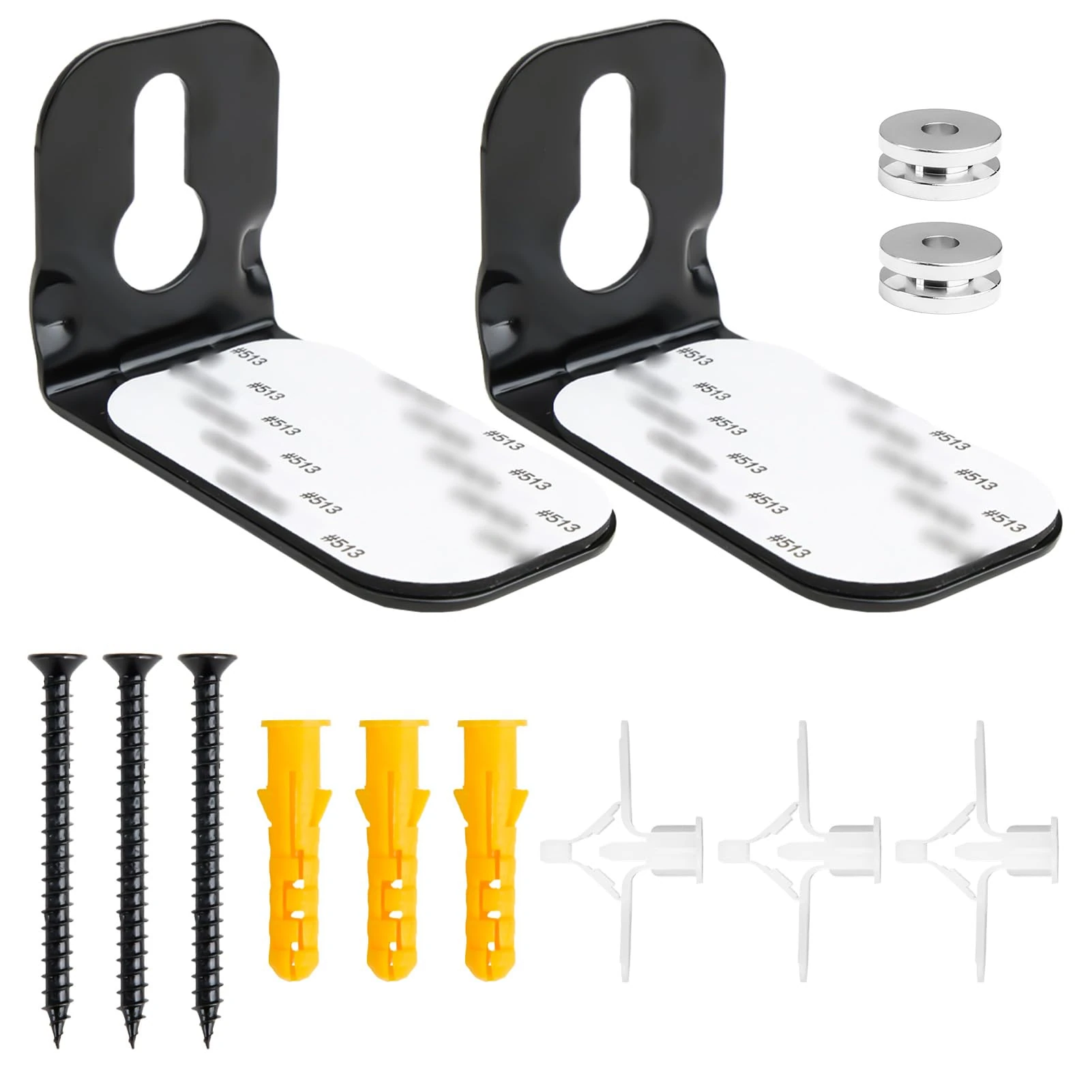 Universal Soundbar Bracket Mount Sound Bar Bracket Wall Mount Under TV Compatible with Samsung Bose Sony LG Philips JBL Yamaha and More Soundbar Anti-Drop Sound Bar Mounts with Screws, 2PCS Black