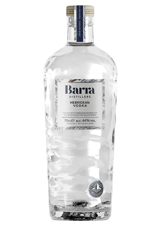 Barra Distillers Hebridean Vodka 70cl - 44% ABV - Scottish Vodka from the Outer Hebrides - Island Born Premium Vodka Gift - 100% Plastic-Free and Recyclable Luxury Vodka Bottle