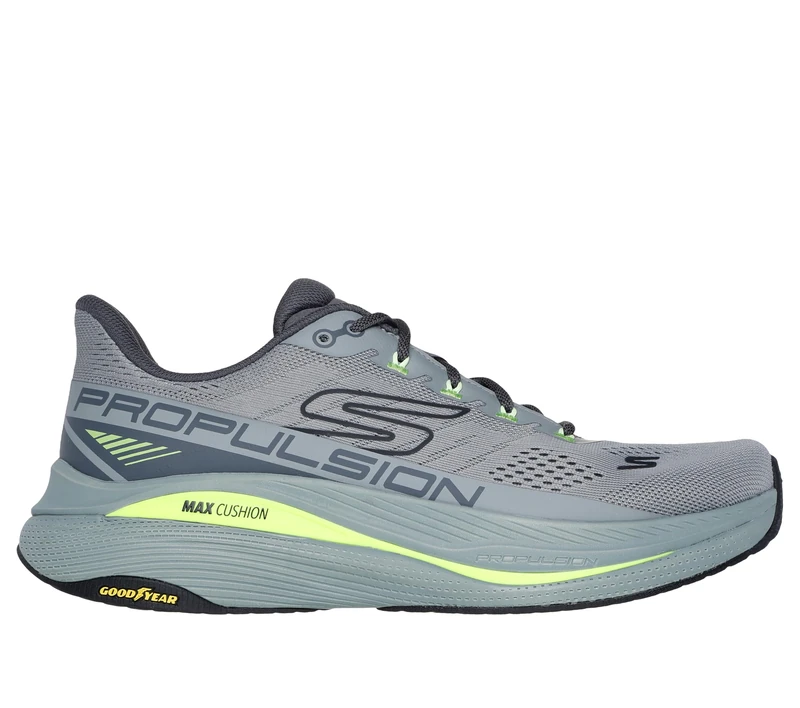 Skechers Men's Max Cushioning Propulsion Sneaker, Gray and Multi Textile/Synthetic, 6.5 UK