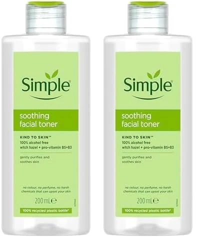 Simple Kind to Skin Soothing Facial Toner 200ml (Pack of 2)