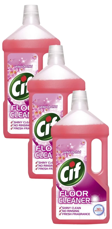 Cif Wild Orchid Floor Cleaner residue-free surface cleaner for linoleum, vinyl and ceramic tiles 950 ml (Pack of 3)