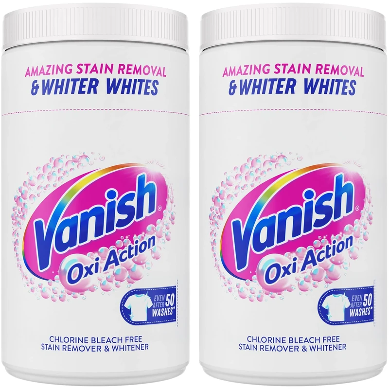 Vanish Oxi Action Laundry Whitener and Stain Remover Powder for Whites 2.1Kg, for Whiter Whites (Packaging May Vary) (Pack of 2)