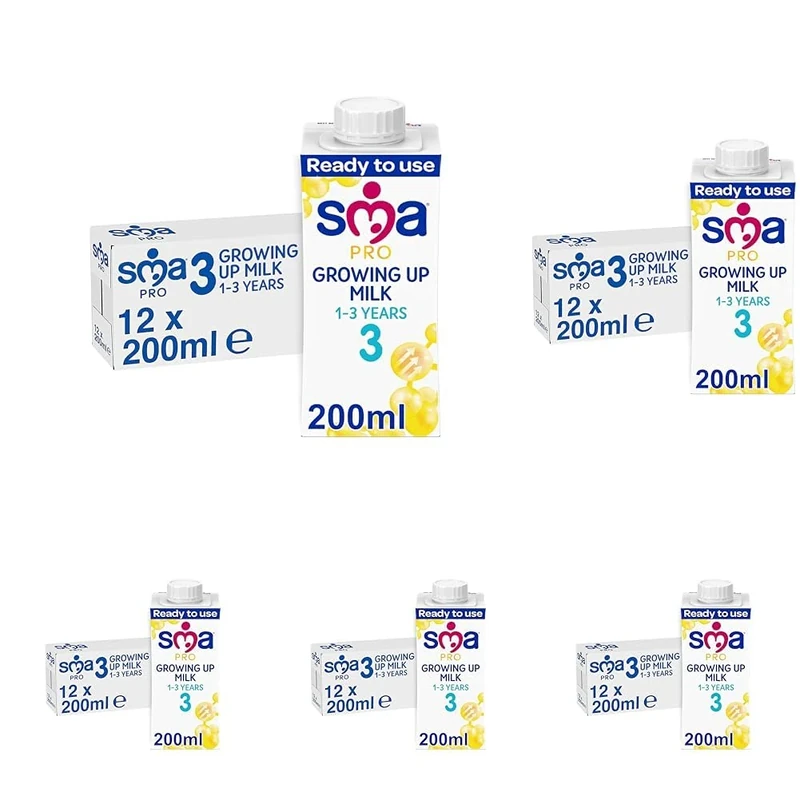 SMA PRO Growing-Up Baby Milk - 1-3 Years | Ready to Use Liquid Formula Milk 200 ml (Pack of 60)