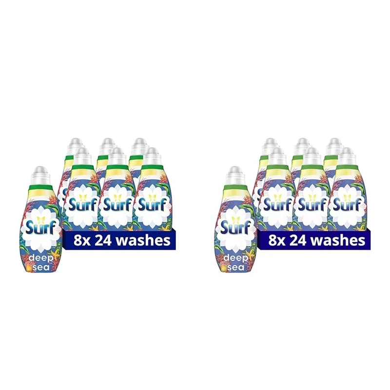 Surf Deep Sea Minerals Concentrated Liquid Laundry Detergent infused with natural essential oils for fresh and clean washing 8x 24 washes (192 washes) (Pack of 2)