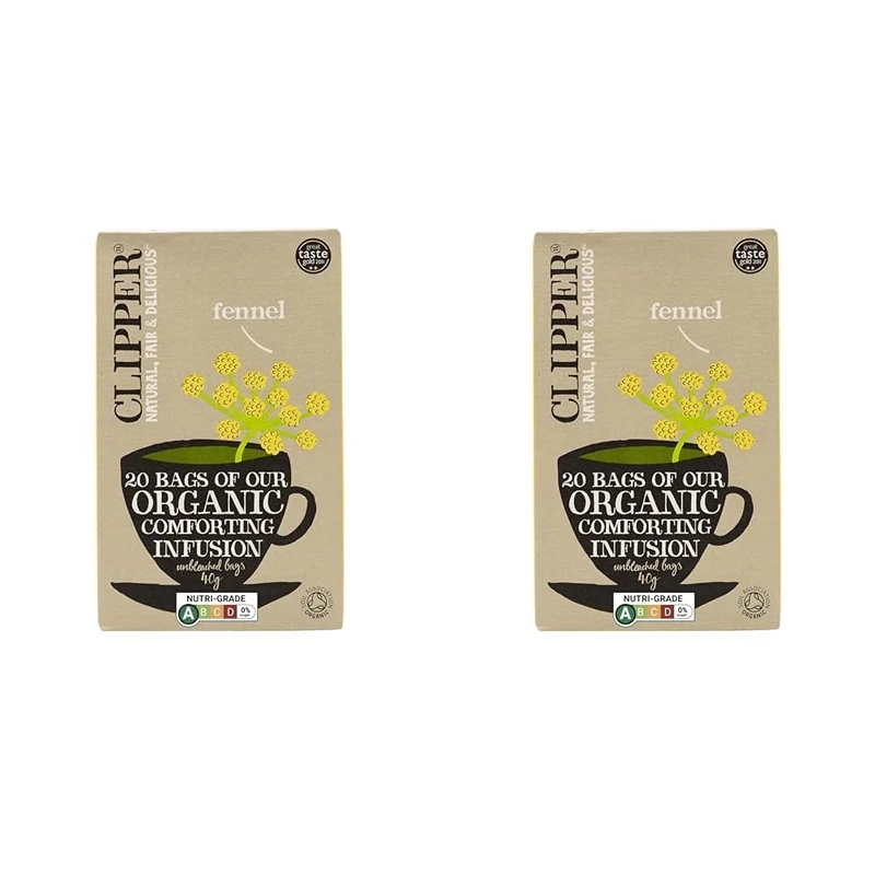 Clipper Organic Fennel Tea Bags | 20 Infusion Teabags | Pure Caffeine Free Tea for Home or Office | Eco-Conscious Herbal Tea Bags | Natural, Unbleached, Plant-Based & Biodegradable in Heat Sealed Bags