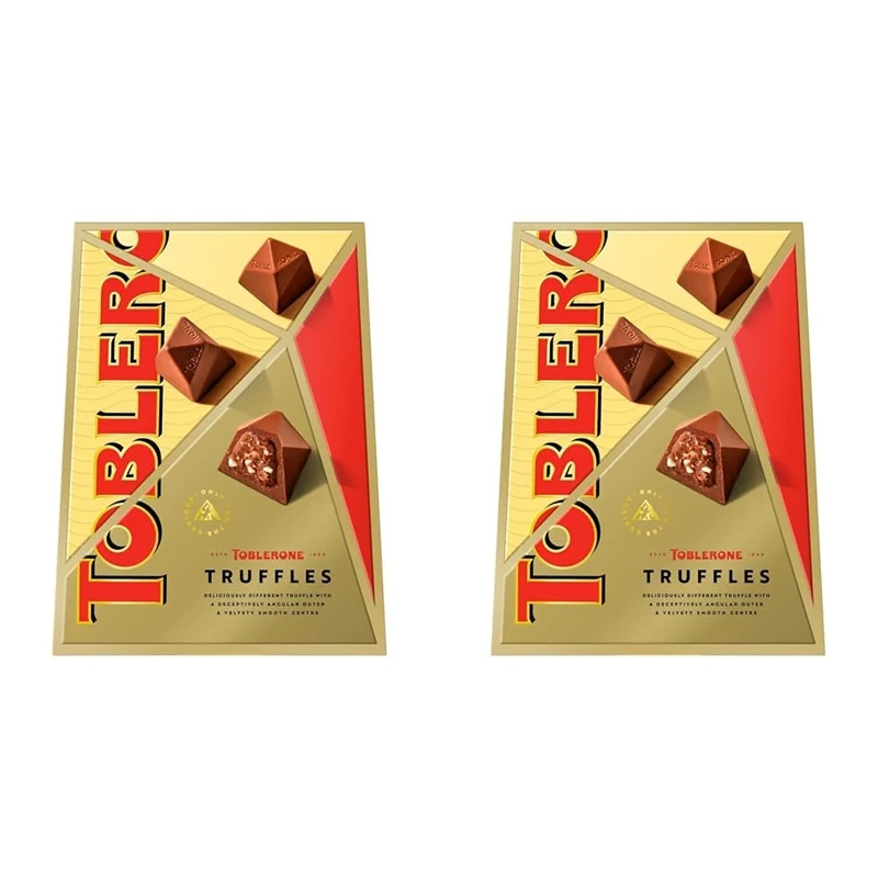 Toblerone Truffles, Milk Chocolate with Honey and Almond Nougat Filling, Established in Switzerland, Christmas Treat for Gifting 180g (Pack of 2)