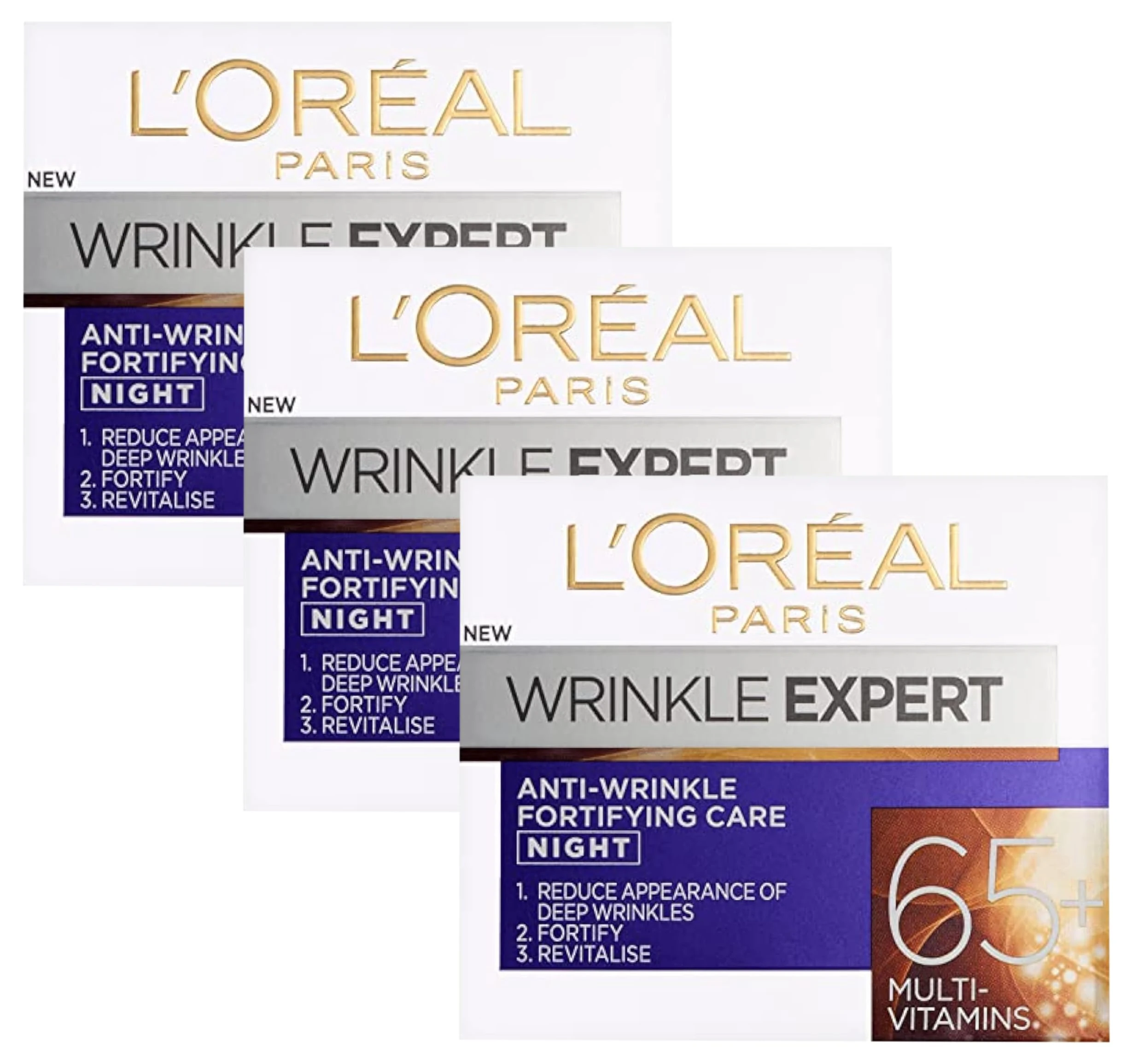 L'Oreal Wrinkle Expert Intensive Care Night 65+ 50 ml (Pack of 3)