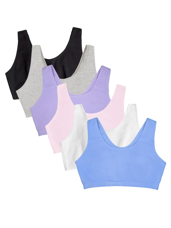 Fruit of the Loom Women's Built Up Tank Style Sports Bra, Cornflower Blue/White/Pink/Hyacinth/Grey/Black, 42
