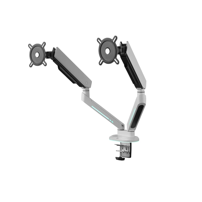 One For All Universal Gaming Dual Monitor Arm for 21-45 Inch Screens - VESA 75/100mm - Heigh adjustment -Tilt (80°), Swivel (180°) and Rotate (360°) - Max weight - 14 kg per screen - White (DM8220)