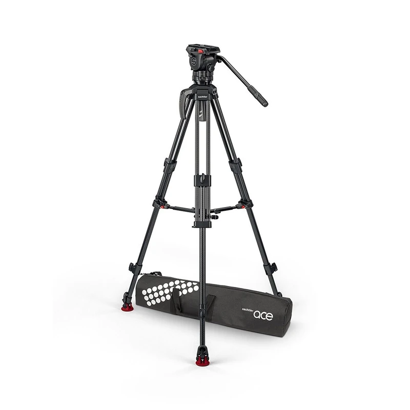 Sachtler Ace XL CF MS Mk II 1018 cm Black Carbon Fibre Camera Tripod Supports 17.6lbs, Compatible with Camera, Lens, Other Photographic Equipment